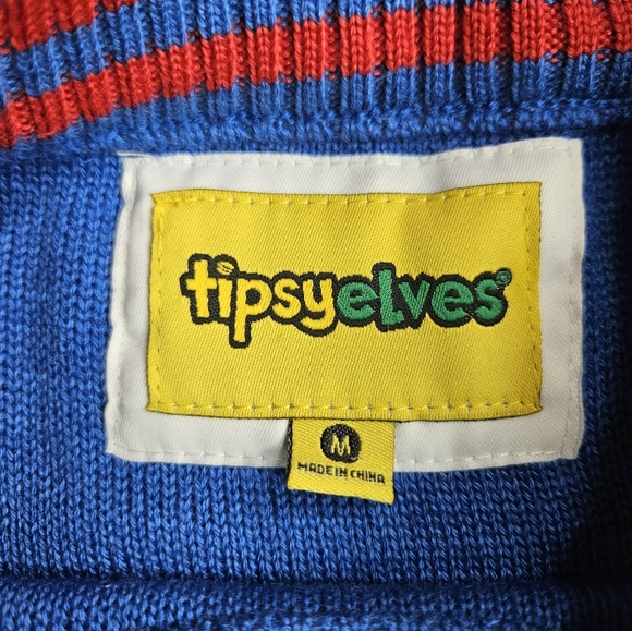 Tipsy Elves NEW Men's Humping Donkey Sweater Medium Elephant GOP Voter Red Blue - Picture 4 of 9